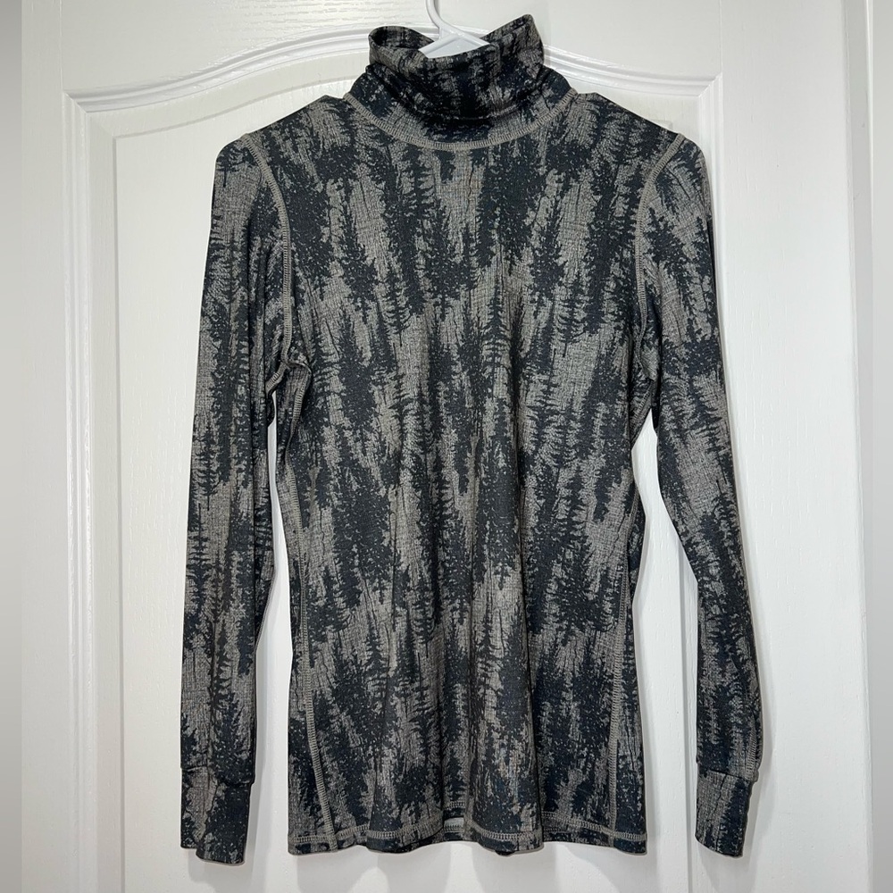 Kyodan Pine Printed Long Sleeve Base Layer Turtleneck Women’s Petite Small